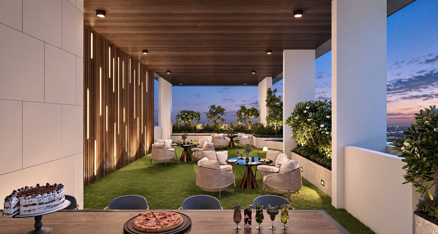 SkyOne party area